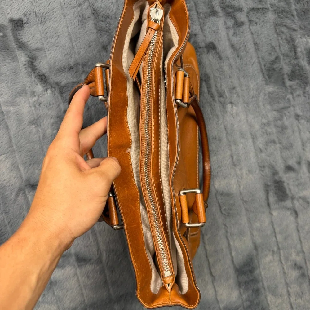 Michael Michael Kors Tan Leather Buckle Satchel Bag